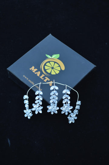 Sparkling Palm Ring with Rhinestones, Glitter Diamond Rings with Multiple Fingers and Leaf Veins